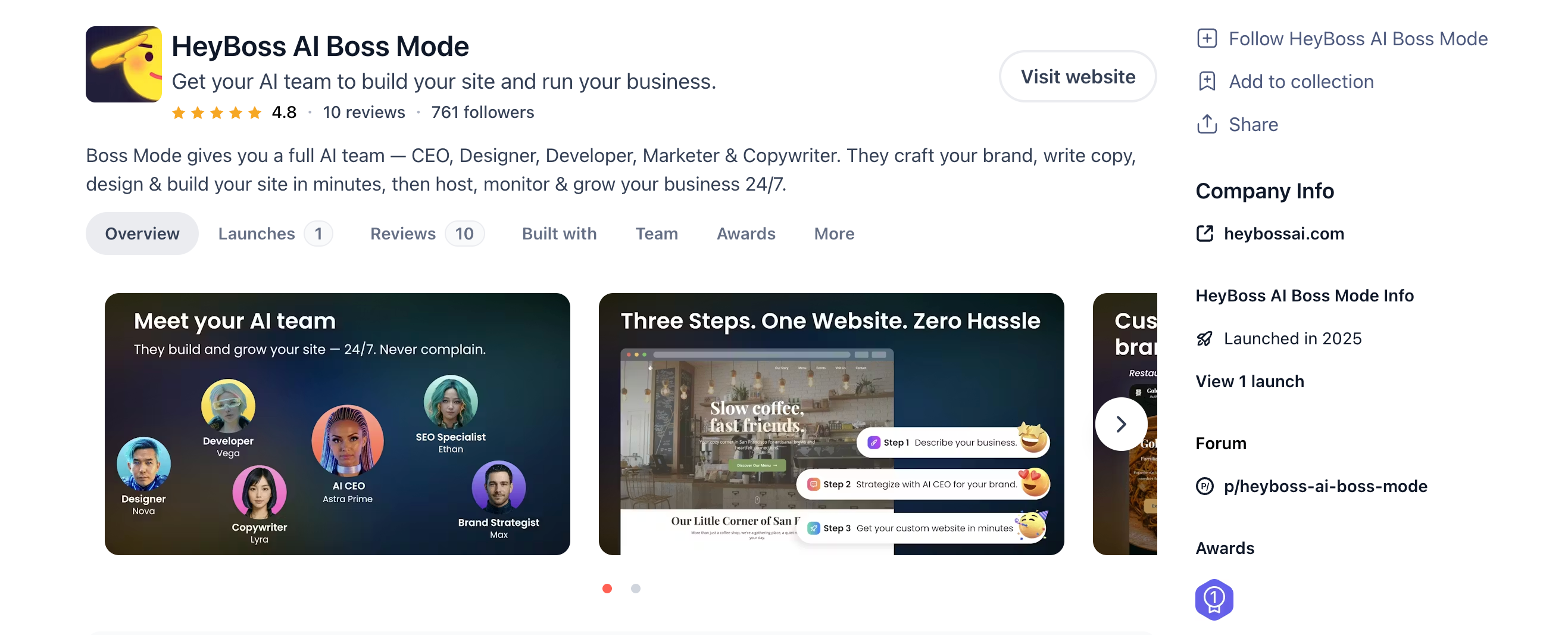 Product Hunt 排行榜截图